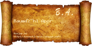 Baumöhl Apor névjegykártya